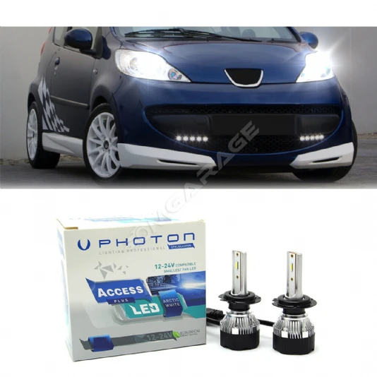 Peugeot 107 Led Xenon Uzun + Kısa Far Ampulü H4 Access Yeni Seri Beyaz