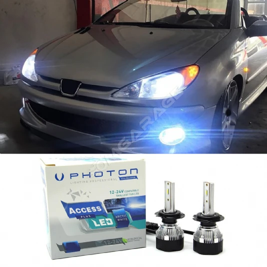 Peugeot 206 Led Xenon Uzun Far Ampulü H7 Access Yeni Seri Beyaz 2003+
