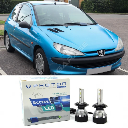 Peugeot 206 Led Xenon Uzun + Kısa Far Ampulü H4 Access Yeni Seri Beyaz 1998-2003
