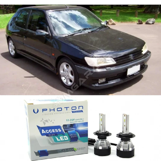 Peugeot 306 Led Xenon Uzun + Kısa Far Ampulü H4 Access Yeni Seri Beyaz 1993-1996