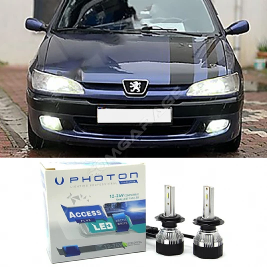 Peugeot 306 Led Xenon Kısa Far Ampulü H7 Access Yeni Seri Beyaz 1996+