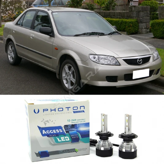 Mazda 323 Led Xenon Uzun + Kısa Far Ampulü H4 Access Yeni Seri Beyaz