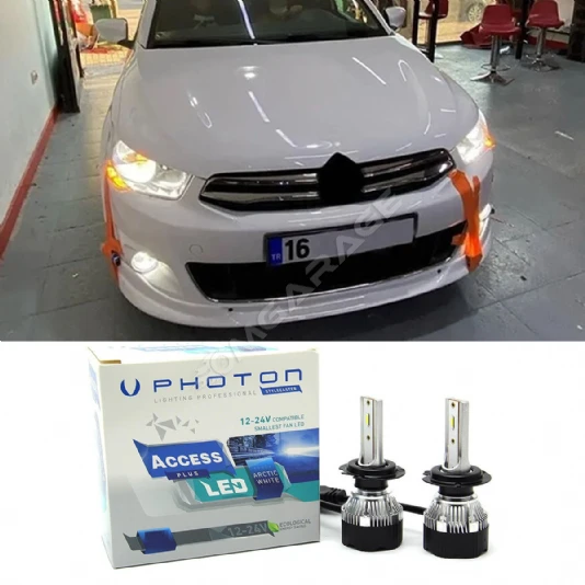 Citroen C Elysee Led Xenon Kısa Far Ampulü H7 Access Yeni Seri Beyaz 2012-2023