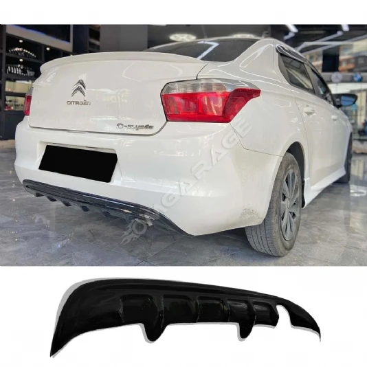 Citroen C Elysee Difüzör Difizör Plastik Parlak Siyah 2012 2013 2014 2015 2016 Arka-difizör-bodykit-ek