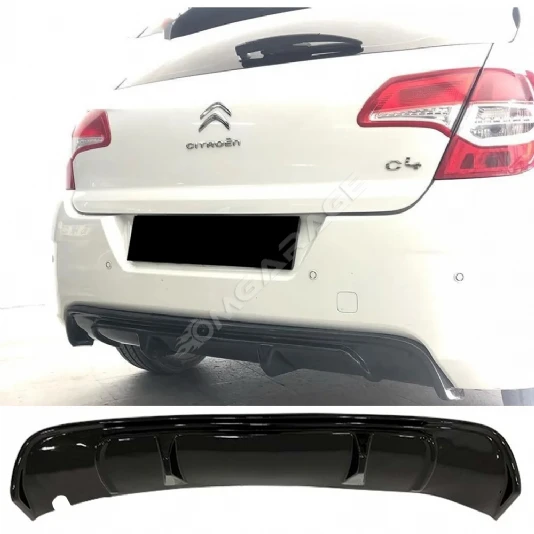 Citroen C4 Difüzör Difizör Plastik Parlak Siyah 2011 2012 2013 2014 2015 2016 Arka-difizör-bodykit-ek