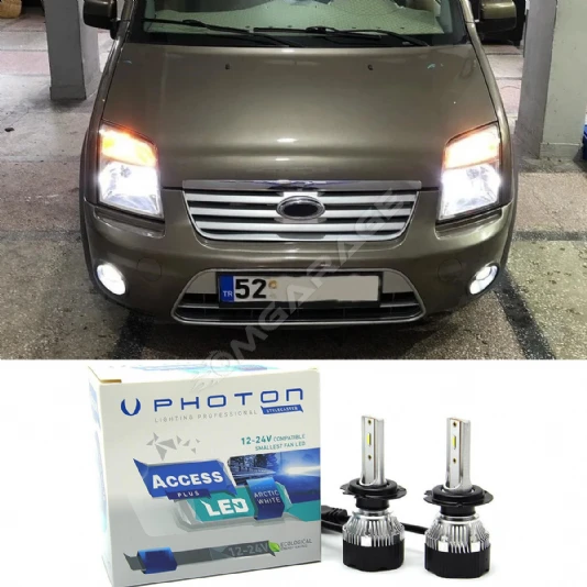 Ford Connect Led Xenon Uzun + Kısa Far Ampulü H4 Access Yeni Seri Beyaz 2002-2013