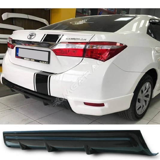 Toyota Corolla Twin Difüzör Difizör Plastik Parlak Siyah 2013 2014 2015 2016 2017 Arka-difizör-bodykit-ek