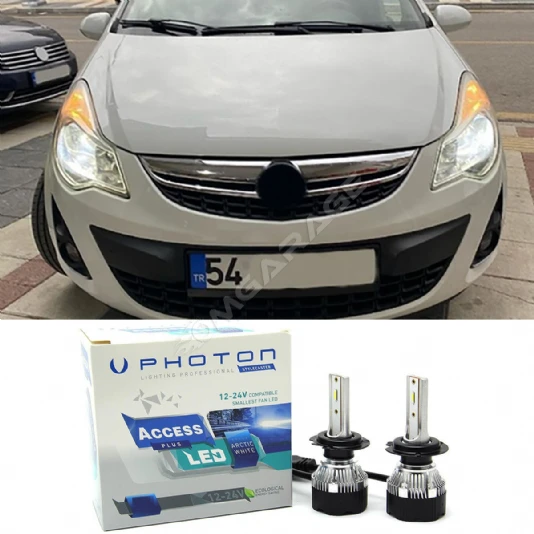 Opel Corsa D Led Xenon Kısa Far Ampulü H7 Access Yeni Seri Beyaz 2006-2014