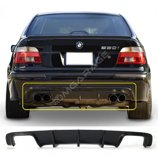 Bmw E39 M5 Difüzör Difizör Plastik Parlak Siyah Sağ Sol Çift Çıkış 5 Serisi Arka-bodykit-ek-karlık