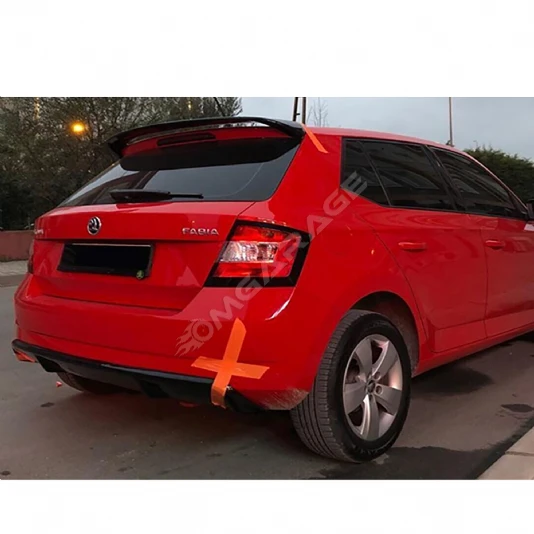 Skoda Fabia Difüzör Difizör Plastik Parlak Siyah 2015 ve üzeri Arka-bodykit-ek-karlık
