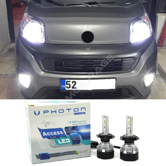 Fiat Fiorino Led Xenon Uzun + Kısa Far Ampulü H4 Access Yeni Seri Beyaz
