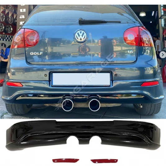 Vw Golf 5 R32 Arka Ek Reflektörlü Mat Siyah 2003 2005 2006 2007 2008 2009 Arka-difizör-bodykit-ek