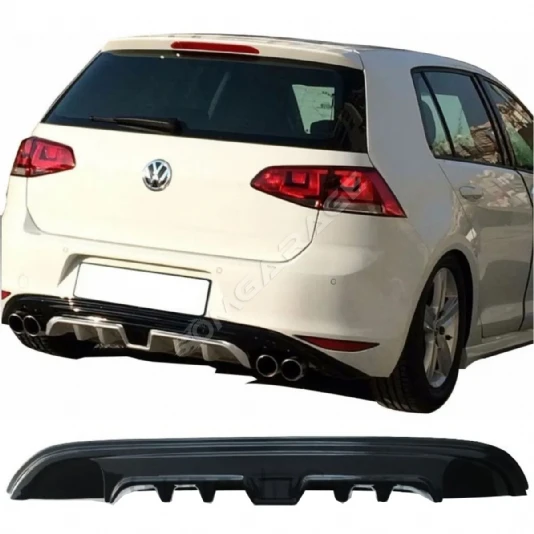 Vw Golf 7 Custom Arka Ek Plastik Siyah Difüzör 2012 2013 2014 2015 2016 Arka-difizör-bodykit-ek