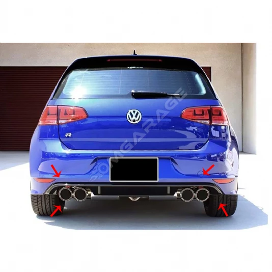 Vw Golf Mk7 R Difüzör Difizör Plastik Parlak Siyah 2012 2013 2014 2015 2016 2017 Arka-difizör-bodykit-ek