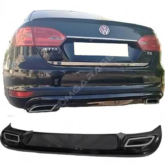Vw Jetta Mk6 Egzozlu Difüzör Difizör Plastik Parlak Siyah 2010 2011 2012 2013 2014 Arka-difizör-bodykit-ek
