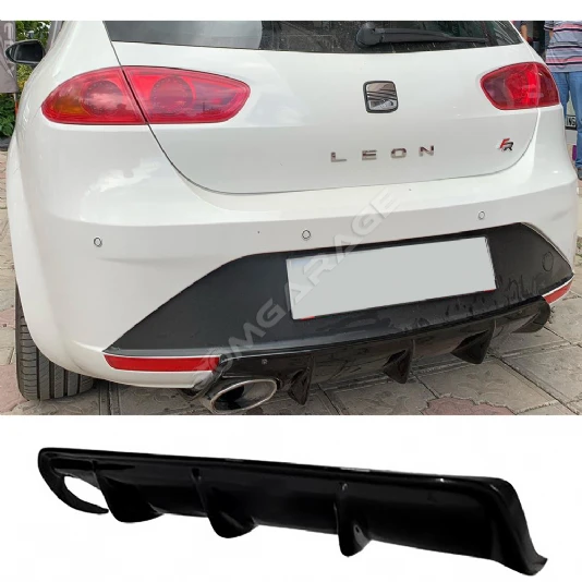 Seat Leon Mk2.5 Difüzör Difizör Plastik Parlak Siyah 2009 2010 2011 2012 Arka-bodykit-ek-karlık