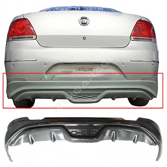 Fiat Linea Custom Arka Ek Difüzör SiyahPlastik 2007 2008 2009 2010 2011 2012 Arka-difizör-bodykit-ek