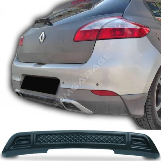 Renault Megane 3 Difüzör Difizör Plastik Parlak Siyah Servis Model Izgaralı Arka-bodykit-ek-karlık