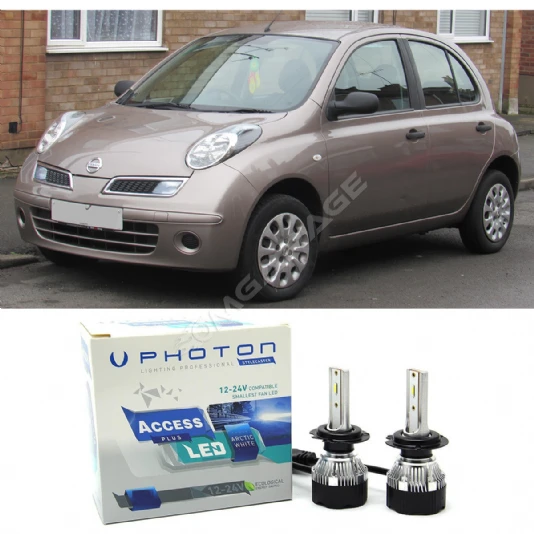 Nissan Micra Led Xenon Uzun + Kısa Far Ampulü H4 Access Yeni Seri Beyaz 2003-2010
