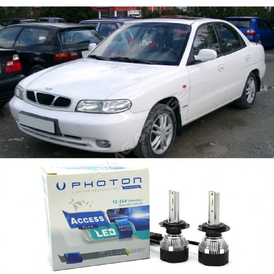 Daewo Nubira Led Xenon Uzun + Kısa Far Ampulü H4 Access Yeni Seri Beyaz