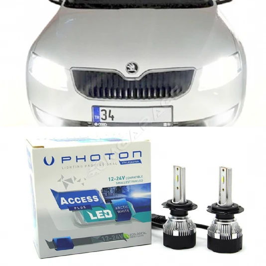 Skoda Octavia Mk3 Led Xenon Kısa Far Ampulü H7 Access Yeni Seri Beyaz 2013-2017