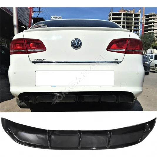 Vw Passat B7 Difüzör Difizör Plastik Parlak Siyah 2011 2012 2013 2014 Arka-bodykit-ek-karlık