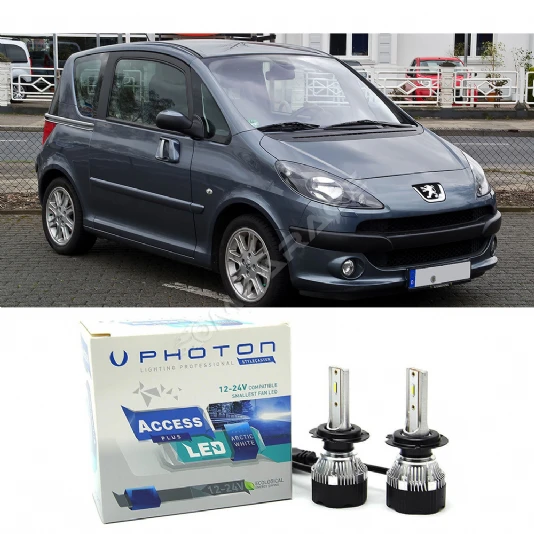 Peugeot 1007 Uzun+Kısa Far Ampulü H4 Access Yeni Seri Beyaz 2005-2009