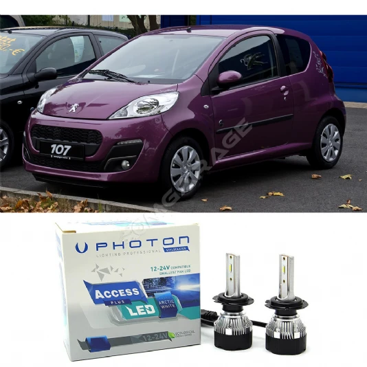 Peugeot 107 Uzun+Kısa Far Ampulü H4 Access Yeni Seri Beyaz 2005-2014