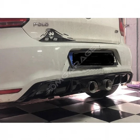 Vw Polo Mk5 R400 Difüzör Difizör Plastik Parlak Siyah 2009 2010 2011 2012 2013 Arka-difizör-bodykit-ek