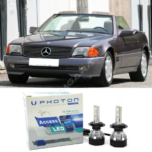 Mercedes SL R129 Led Xenon Uzun + Kısa Far Ampulü H4 Access Yeni Seri Beyaz