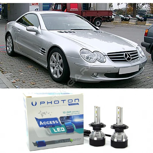 Mercedes SL R230 Led Xenon Kısa Far Ampulü H7 Access Yeni Seri Beyaz