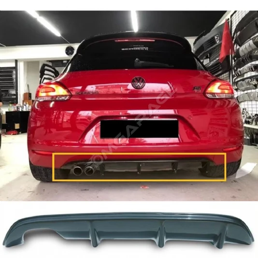 Vw Scirocco Mk1 Difüzör Parlak Siyah Sol Çiftli 2008 2010 2011 2012 2013 Arka-difizör-bodykit-ek