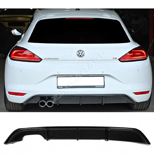 Vw Scirocco Mk1.5 Difüzör Parlak Siyah Sol Çiftli 2014 2015 2016 2017 Arka-bodykit-ek-karlık