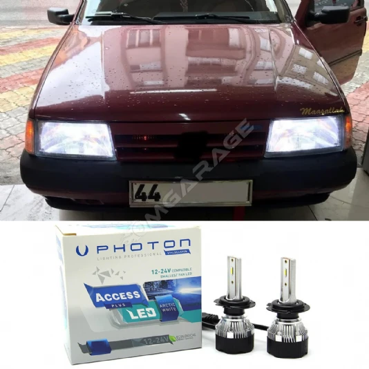 Fiat Tempra Led Xenon Uzun + Kısa Far Ampulü H4 Access Yeni Seri Beyaz