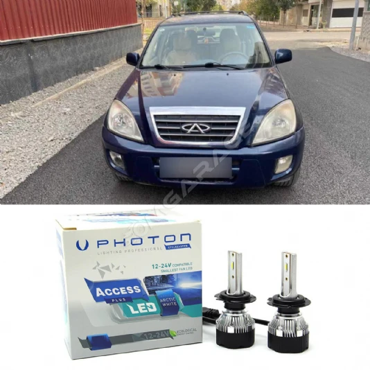 Chery Tiggo Led Xenon Uzun + Kısa Far Ampulü H4 Access Yeni Seri Beyaz