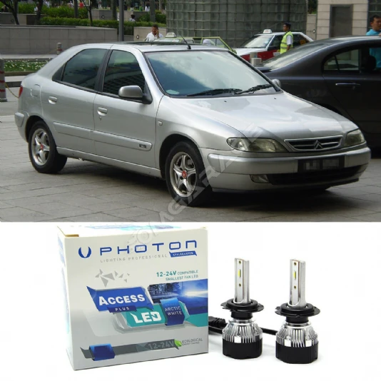 Citroen Xsara Picasso Led Xenon Uzun + Kısa Far Ampulü H4 Access Yeni Seri Beyaz
