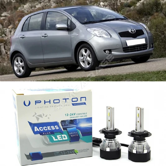 Toyora Yaris Led Xenon Uzun+Kısa Far Ampulü H4 Access Yeni Seri Beyaz 2005-2013