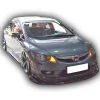 Honda Civic Fd6 RR 3 Parça Ön Lip Parlak Siyah Plastik