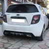 Chevrolet Aveo HB Difüzör Difizör Siyah + Kare Egzoz Görünüm C Tip 2012 - 2016