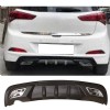 Hyundai i20 Difüzör Difizör Siyah + Kare Egzoz Görünüm C Tip