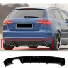 Audi A3 8P FL S3 Difüzör 4 Kapı Uyumlu Parlak Siyah Plastik 2008-2012 Arka-bodykit-ek-karlık