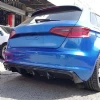 Audi A3 8V HB Sportback Rieger Difüzör Difizör Plastik Parlak Siyah 2012-2016 Arka-bodykit-ek-karlık