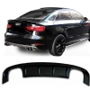 Audi A3 8V Sedan S3 Difüzör Difizör Plastik Parlak Siyah Çift Çıkış 2012-2016 Arka-bodykit-ek-karlık