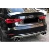 Audi A3 8V Sedan S3 Difüzör Difizör Plastik Parlak Siyah Çift Çıkış 2012-2016 Arka-bodykit-ek-karlık