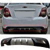 Chevrolet Aveo Sedan Difüzör Difizör Gri + Kare Egzoz Görünüm C Tip 2012 - 2016