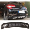 Citroen C4 Difüzör Difizör Siyah + Kare Egzoz Görünüm C Tip 2011 - 2016