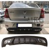Dacia Logan Sedan Difüzör Difizör Siyah + Kare Egzoz Görünüm C Tip