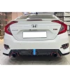 Honda Civic Fc5 Mugen Arka Ek Plastik Siyah Difüzör 2016 2017 2018 2019 Arka-difizör-bodykit-ek