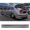 Honda Civic Vtec 2 Yan Marşpiyel Seti Mat Siyah Plastik 2 Adet 2001 2002 2003 2004 2005 2006