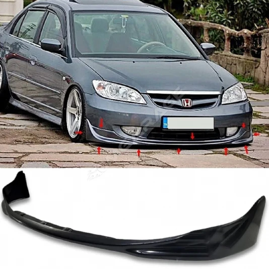 Honda Civic Vtec 2 S2000 Ön Ek Plastik Siyah karlık-ön-ek-bodykit 2004 2005 2006 Mat Siyah Plastik